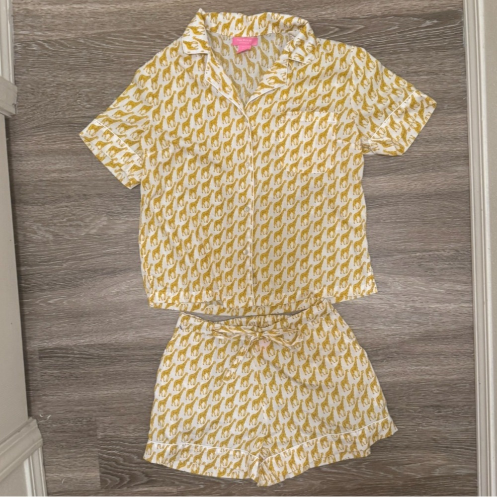 Isaac Mizrahi Giraffe Collared Pj Set With Pockets Women’s Small